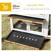 PawHut 62" Wooden Rabbit Hutch with Wheels, Run Box, Tray, Ramp for Small Animals, Guinea Pig, Indoor Outdoor Use, Yellow(m-7)