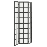 HOMCOM 3 Panel Room Divider, 5.6 ft Folding Wall Divider Room Partition for Home Office, Bedroom, Black(m-2)