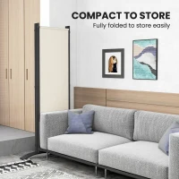 Outsunny Folding Room Divider, Privacy Screen for Home Office Bedroom, 5.6FT Tall, Cream White(m-6)