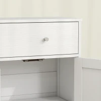 HOMCOM Bathroom Floor Cabinet, Freestanding Bathroom Cabinet with Drawer, Door, Open Shelves, White(m-9)