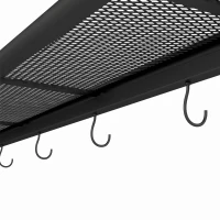 Outsunny 8' x 5' Hardtop Grill Gazebo, Outdoor BBQ Gazebo with PC Board Roof, BBQ Canopy Gazebo with 2 Side Shelves and 5 Hooks(m-8)