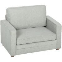 HOMCOM Accent Chair, Velvet-feel Fabric Armchair with Wide Seat, Spring Cushion, Solid Wood legs, Grey(m-2)