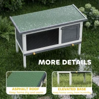 PawHut Wooden Rabbit Hutch, Guinea Pig Hutch with Asphalt Roof, Outdoor Elevated Bunny House for Rabbits, Chinchillas(m-7)