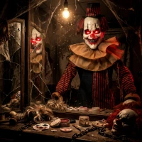 HOMCOM Large Animated Clown Halloween Decorations with Sound Touch Activated, Light Up Eyes, Animated Prop(m-8)