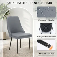 Cozy Dining Chairs with Ergonomic Curved Backrest, Stylish Kitchen Seats for Dining Rooms and Living Rooms, 19.5"L x 23.5"W x 35.5"H, Gray(m-6)