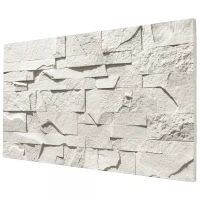 HOMCOM 8-Pack 3D Faux Stone Wall Panels, Lightweight Polyurethane Panels for Interior and Exterior Accent Walls, Light Gray(m-11)