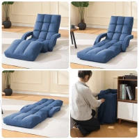 Swivel Gaming Chair with Adjustable Footrest, Ideal Floor Lounger for Living Room, Bedroom, or Gaming Setup, 20.5"L x 39.5"W x 26"H, Blue(m-9)