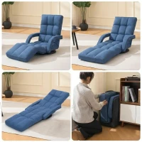 Swivel Gaming Chair with Adjustable Footrest, Ideal Floor Lounger for Living Room, Bedroom, or Gaming Setup, 20.5"L x 39.5"W x 26"H, Blue(m-1)