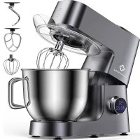 Powerful 800W 7.4-QT Stand Mixer with 12 Speeds, Heavy-Duty Electric Dough Kneader for Home Kitchens, 13.5" L x 10.5" W x 14" H, Metallic Grey(m-2)