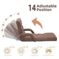 Swivel Gaming Chair with Adjustable Footrest, Ideal Floor Lounger for Living Room, Bedroom, or Gaming Setup, 20.5"L x 39.5"W x 26"H, Brown(m-4)