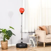 Soozier Reflex Bag with Stand, Freestanding Punching Bag Set with Speedball and Gloves, 52.4" -59.4" Adjustable Height(m-1)