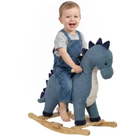 Qaba Baby Rocking Horse, Dinosaur Kids Ride on Horse with Realistic Sound, Interactive Toy for Toddlers 12-36 Months(m-11)