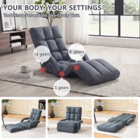 Swivel Gaming Chair with Adjustable Footrest, Ideal Floor Lounger for Living Room, Bedroom, or Gaming Setup, 20.5"L x 39.5"W x 26"H, Gray(m-3)