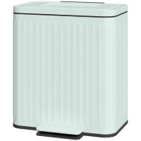 HOMCOM Trash Can, 2 x 5.3 Gallon (2 x 20 L) Garbage Can with Soft-Close Lid, Removable Inner Buckets for Kitchen Home Office(m-2)