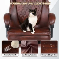 Solid Office Chair with Retractable Footrest and Ergonomic Support, Cozy Executive Seat for Home, Office, or Gaming, 28.5"L x 29"W x 50.5"H, Brown(m-6)