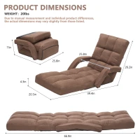 Swivel Gaming Chair with Adjustable Footrest, Ideal Floor Lounger for Living Room, Bedroom, or Gaming Setup, 20.5"L x 39.5"W x 26"H, Brown(m-1)