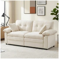 Modular Cloud Sofa with Soft Chenille Fabric, Cozy 2-Seater Couch for Apartments, Bedrooms, and Small Offices, 84"L x 35.5"W x 34.5"H, Beige(m-1)