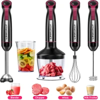 Powerful 1000W 5-in-1 Immersion Hand Blender with 20 Speeds, Multi-Purpose Stick Mixer for Home Kitchens, 2.5" L x 2.5" W x 16" H, Black(m-9)
