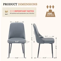 Cozy Dining Chairs with Ergonomic Curved Backrest, Stylish Kitchen Seats for Dining Rooms and Living Rooms, 19.5"L x 23.5"W x 35.5"H, Gray(m-2)