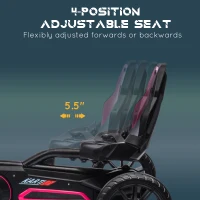 Aosom Kids Pedal Go Kart W/ Adjustable Seat, Swing Axle, Pink(m-4)