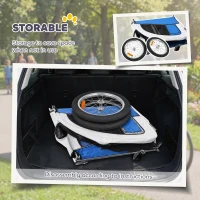 Aosom 2 in 1 Dog Bike Trailer, Foldable Pet Stroller, Dog Bicycle Trailer with Suspension, for Medium Dogs, Light Gray(m-6)