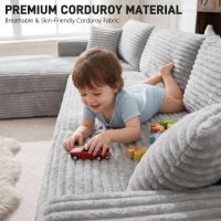 Cozy L-Shaped Compressed Sofa with 1400 lbs Weight Capacity and Cloud-Like Memory Foam, Spacious Couch for Big Families, 108"L x 68"W x 33"H, Gray(m-4)