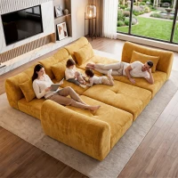 Cozy Compressed Sofa with Customizable Modular Layouts, Flexible Bed Couch for Both Compact and Spacious Spaces, 101.5"L x 36.5"W x 28.5"H, Yellow(m-1)