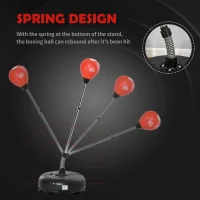 Soozier Reflex Bag with Stand, Freestanding Punching Bag Set with Speedball and Gloves, 52.4" -59.4" Adjustable Height(m-6)