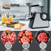 Powerful 2400W Electric Meat Grinder with 2 Speeds, Heavy-Duty Sausage Stuffer for Home Kitchens, 12" L x 5.5" W x 12.5" H, Black(m-6)