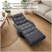 Swivel Gaming Chair with Adjustable Footrest, Ideal Floor Lounger for Living Room, Bedroom, or Gaming Setup, 20.5"L x 39.5"W x 26"H, Gray(m-5)