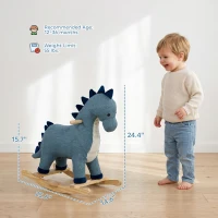Qaba Baby Rocking Horse, Dinosaur Kids Ride on Horse with Realistic Sound, Interactive Toy for Toddlers 12-36 Months(m-3)