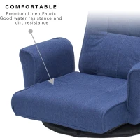 Swivel Floor Chair with 14-Angle Adjustable Backrest, Versatile Floor Lounger for Gaming, Meditation, and TV Watching, 18"L x 18.5"W x 30.5"H, Blue(m-4)