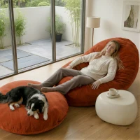 Soft Velvet Bean Bag Sofa for Kids with High-Resilience Foam, Cozy Lounge Armchair for Playrooms, 36" L x 30" W x 25" H, Antique Light Green(m-6)