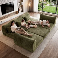 Cozy Compressed Sofa with Customizable Modular Layouts, Flexible Bed Couch for Both Compact and Spacious Spaces, 101.5"L x 36.5"W x 28.5"H, Green(m-1)