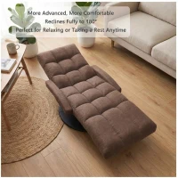 Swivel Gaming Chair with Adjustable Footrest, Ideal Floor Lounger for Living Room, Bedroom, or Gaming Setup, 20.5"L x 39.5"W x 26"H, Brown(m-5)