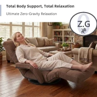 Swivel Gaming Chair with Adjustable Footrest, Ideal Floor Lounger for Living Room, Bedroom, or Gaming Setup, 20.5"L x 39.5"W x 26"H, Brown(m-7)