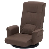 Swivel Floor Chair with 14-Angle Adjustable Backrest, Versatile Floor Lounger for Gaming, Meditation, and TV Watching, 18"L x 18.5"W x 30.5"H, Brown(m-2)