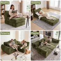 Cozy Compressed Sofa with Customizable Modular Layouts, Flexible Bed Couch for Both Compact and Spacious Spaces, 101.5"L x 36.5"W x 28.5"H, Green(m-5)