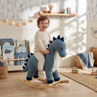 Qaba Baby Rocking Horse, Dinosaur Kids Ride on Horse with Realistic Sound, Interactive Toy for Toddlers 12-36 Months(m-10)