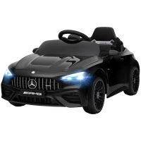 Qaba 12V Electric Car for Kids Licensed Mercedes AMG CLE 53 with Remote, Suspension, Lights, Music for 37-72 Months, Black(m-1)