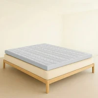 Comfortable 4-Inch Futon Mattress with High-Density Foam, Breathable Floor Sleeping Pad for Bedrooms, 75" L x 39" W x 4" H, Light Gray(m-1)