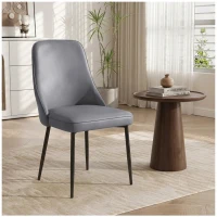 Cozy Dining Chairs with Ergonomic Curved Backrest, Stylish Kitchen Seats for Dining Rooms and Living Rooms, 19.5"L x 23.5"W x 35.5"H, Gray(m-1)