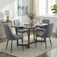 Cozy Dining Chairs with Ergonomic Curved Backrest, Stylish Kitchen Seats for Dining Rooms and Living Rooms, 19.5"L x 23.5"W x 35.5"H, Gray(m-11)