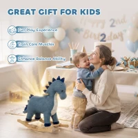 Qaba Baby Rocking Horse, Dinosaur Kids Ride on Horse with Realistic Sound, Interactive Toy for Toddlers 12-36 Months(m-7)