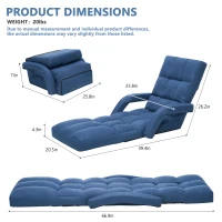 Swivel Gaming Chair with Adjustable Footrest, Ideal Floor Lounger for Living Room, Bedroom, or Gaming Setup, 20.5"L x 39.5"W x 26"H, Blue(m-1)