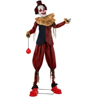 HOMCOM Large Animated Clown Halloween Decorations with Sound Touch Activated, Light Up Eyes, Animated Prop(m-11)