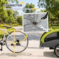 Aosom 2 in 1 Dog Bike Trailer, Foldable Pet Stroller, Dog Bicycle Trailer with Suspension, for Medium Dogs up to  44 LBS, Green(m-7)