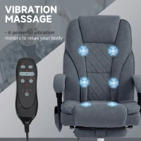 Vinsetto Massage Office Chair, Reclining Computer Chair with Adjustable Height and Footrest, Dark Grey(m-4)