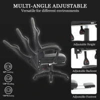 Ergonomic Gaming Chair with Adjustable Lumbar Support, Ideal Computer Seat for Home Offices, Gaming Setups, 25"L x 25"W x 51"H, Gray(m-6)
