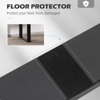 HOMCOM Metal Table Legs Set of 2, Square DIY Furniture Table Legs with Screws and Floor Protectors(m-5)